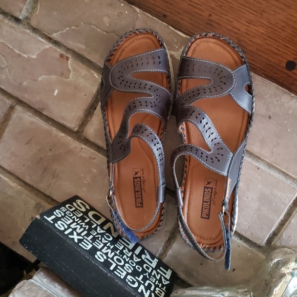 PIKOLINOS Altea Grey Leather Sandals Size 9/40 - Picture 3 of 10